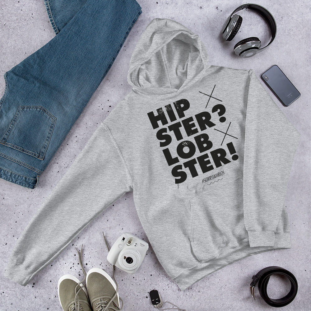 Hipster? Lobster! Hoodie - Unisex - White - SorryIamRich